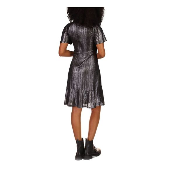 MICHAEL MICHAEL KORS Womens Black Twist Front Flutter Sleeve Dress XXS - Picture 2 of 4
